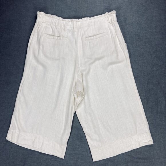 Ruby Rd Capri Pants Sz LP Ivory Elastic Waist Pockets Cottage Core Beachy Casual - Picture 5 of 13